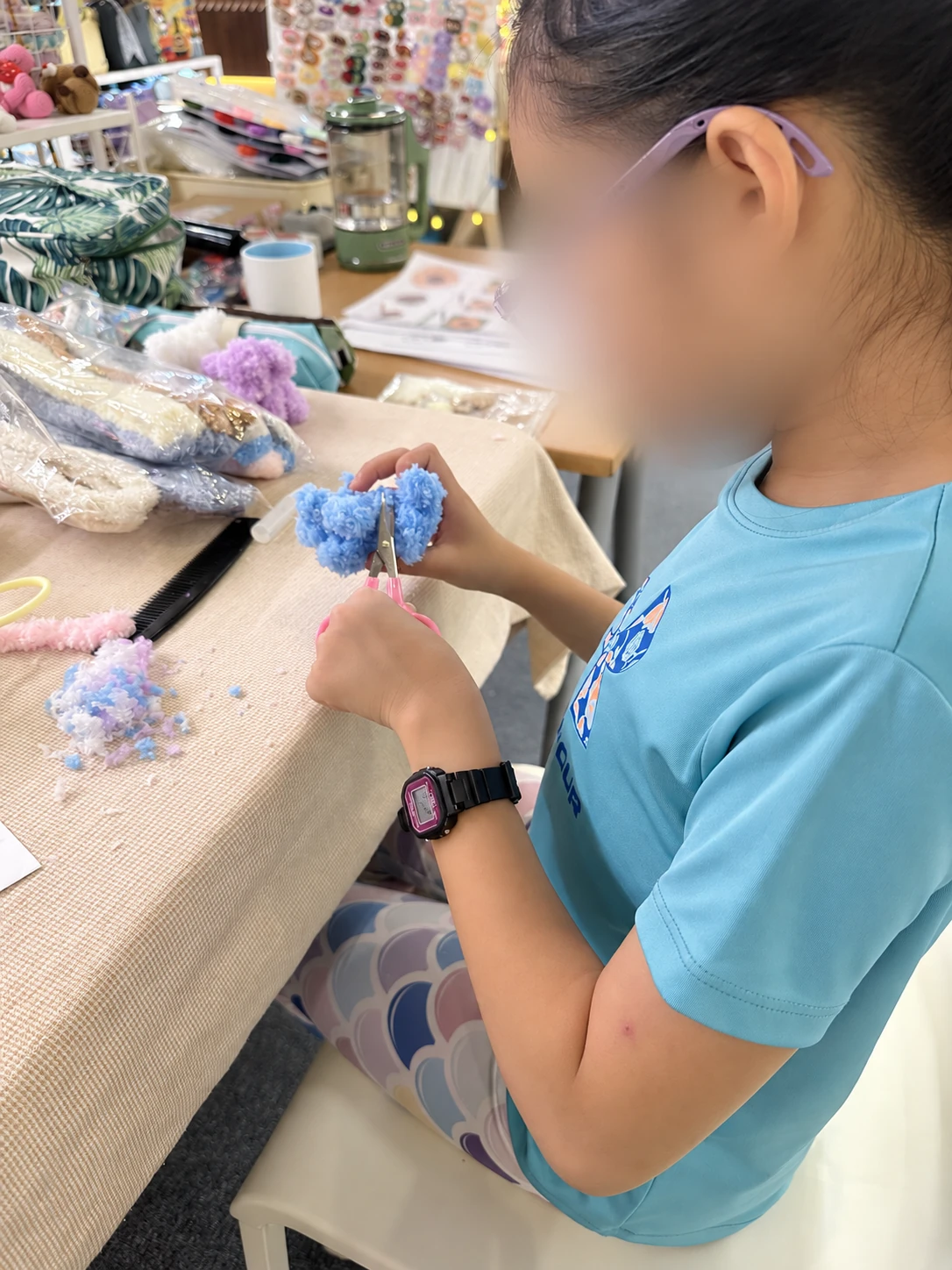 Learning together — face-anonymized class photograph
