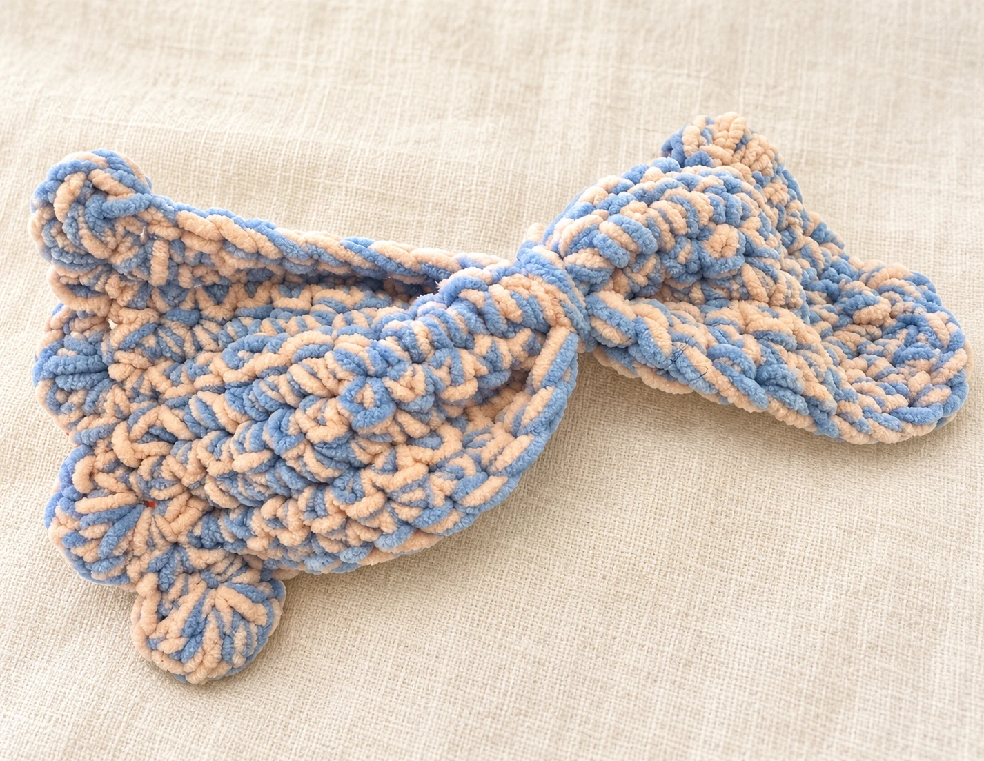 Crochet hair bow — edited student work photograph