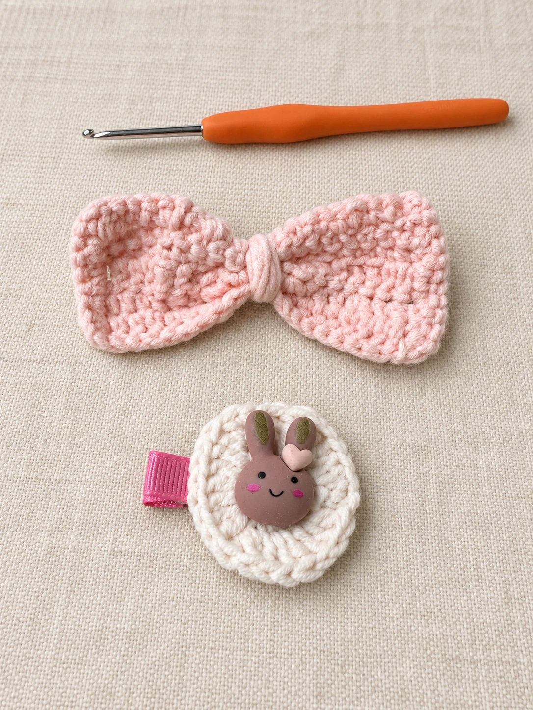 A bow and a little hair clip — edited student work photograph