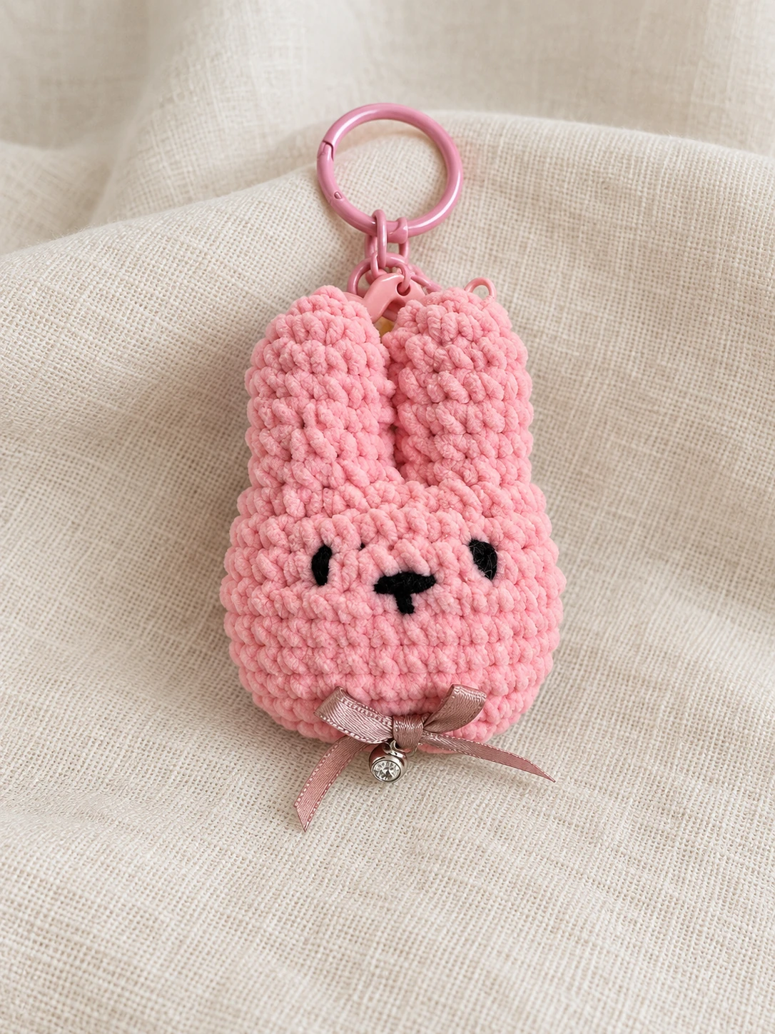 Pink bunny charm — edited student work photograph